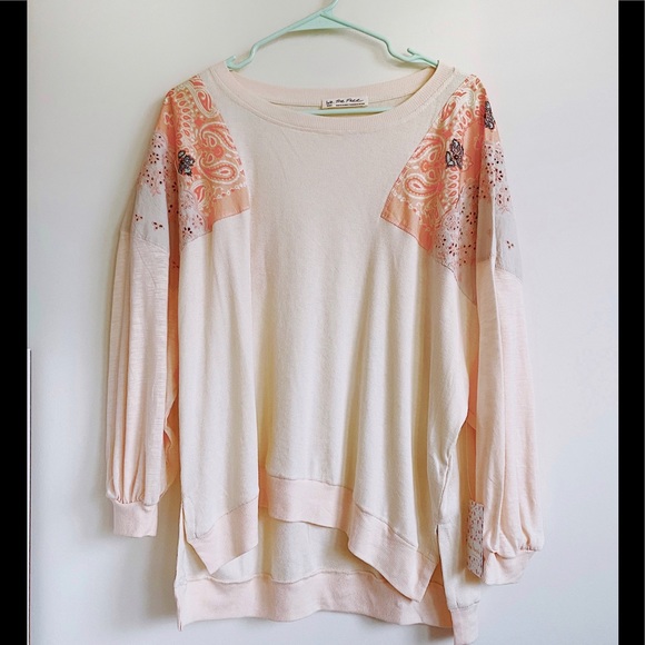 Free People Feelin' It Patch Alabaster Combo Shirt - Picture 4 of 14